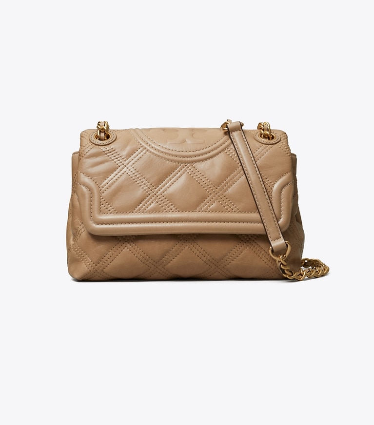 Tory Burch designer shoulder bags Fleming Soft Glazed Small Convertible Shoulder Bag in ALMOND FLOUR angle