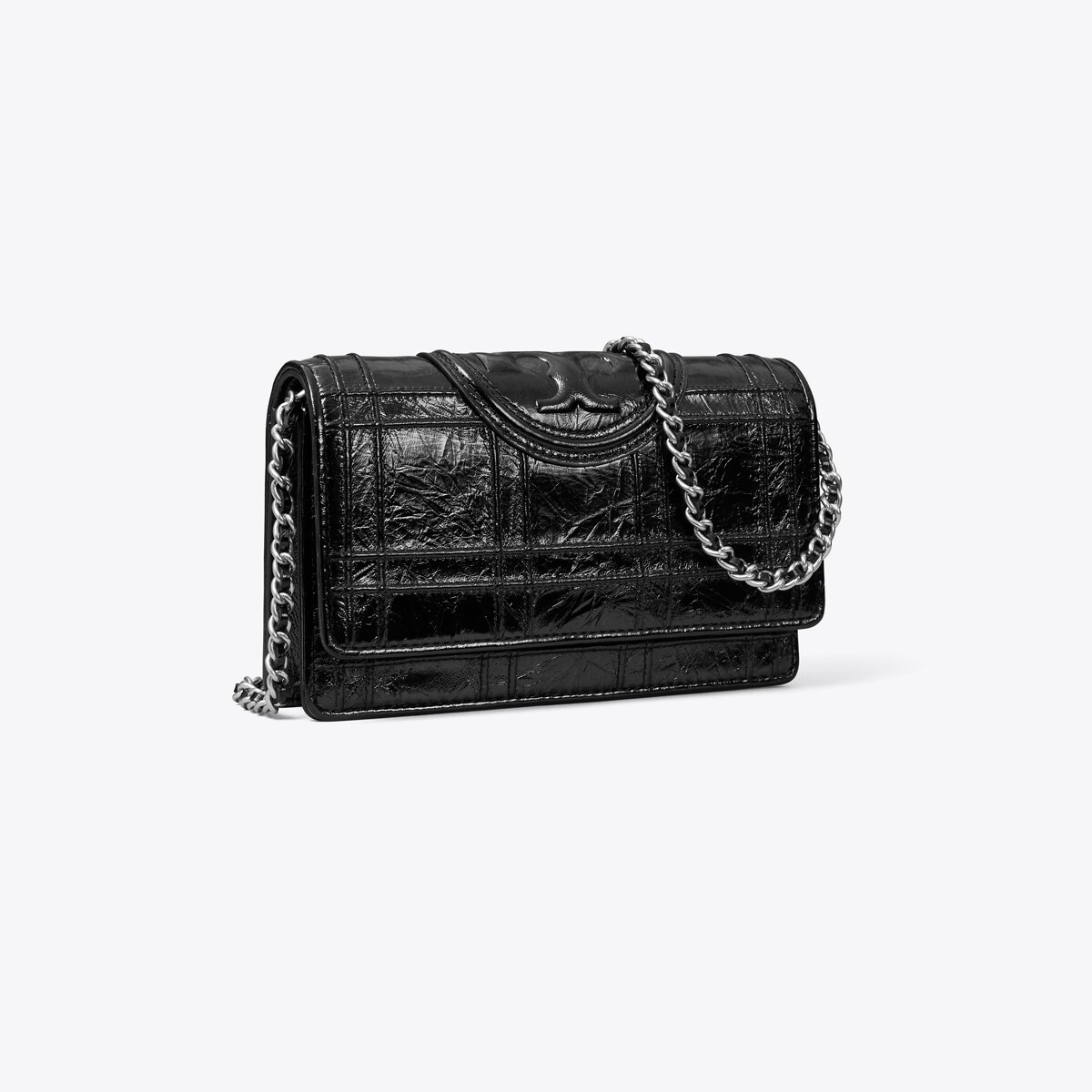 Fleming Soft Metallic Chain Wallet Women s Designer Mini Bags Tory Burch