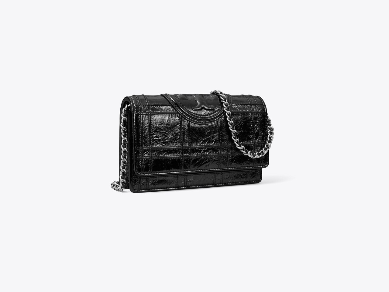 Kira Chevron Metallic Chain Wallet: Women's Designer Mini Bags