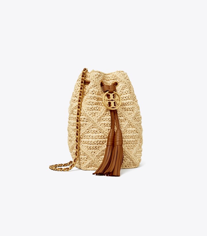 Fleming Soft Straw Mini Bucket Bag: Women's Designer Crossbody Bags | Tory  Burch