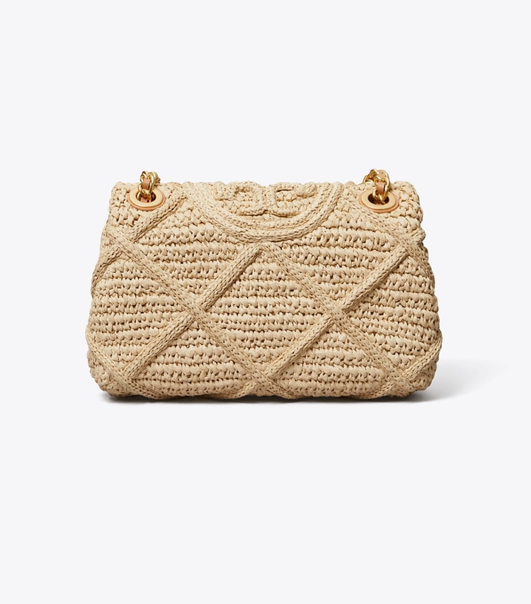 Tory Burch designer shoulder bags Fleming Soft Straw Small Convertible Shoulder Bag in Natural back