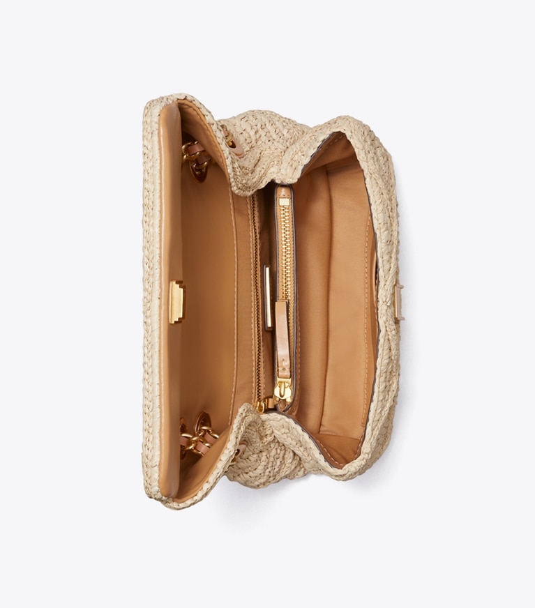 Tory Burch designer shoulder bags Fleming Soft Straw Small Convertible Shoulder Bag in Natural angle
