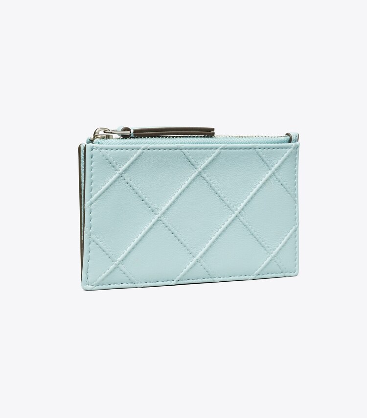 Tory Burch designer カードケース フレミング ソフト ジップカードケース in Geyser angle
