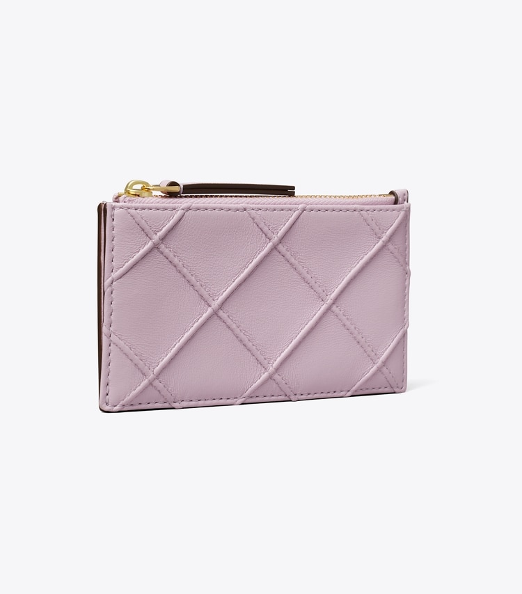 Tory Burch designer card cases Fleming Soft Zip Card Case in Pale Purple angle