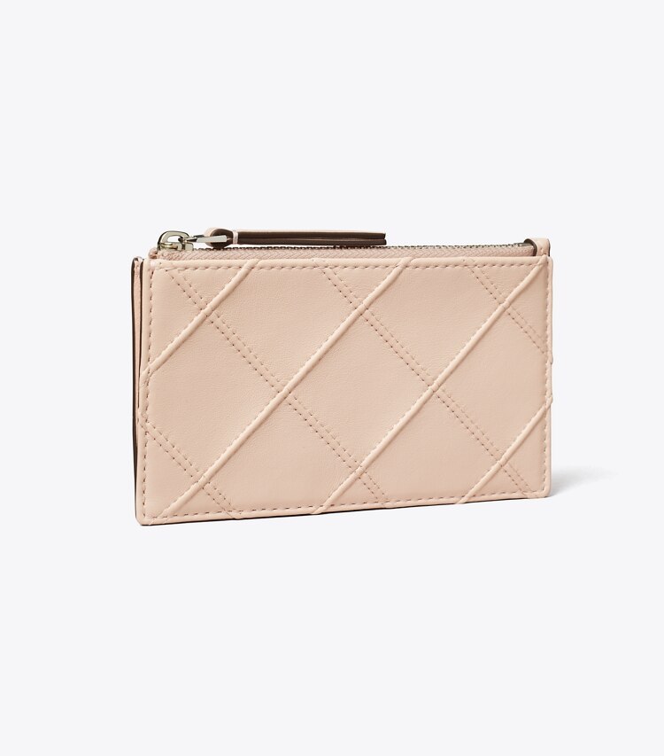 Tory Burch designer card cases Fleming Soft Zip Card Case in Soft Pink angle