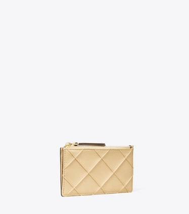 Tory Burch designer card cases Fleming Soft Zip Card Case in Soft Serve angle