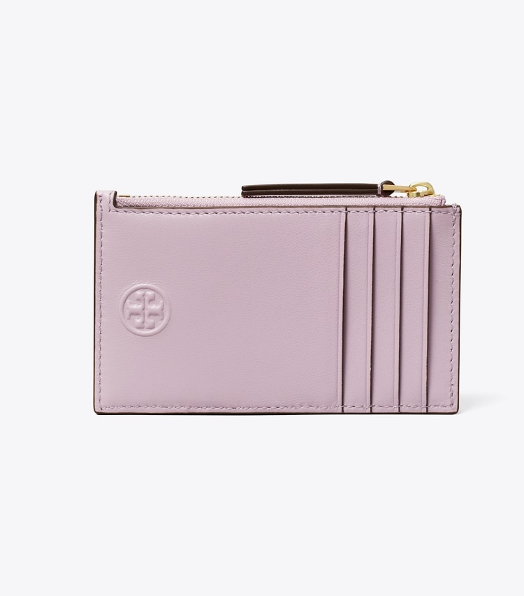 Tory Burch designer card cases Fleming Soft Zip Card Case in Pale Purple back