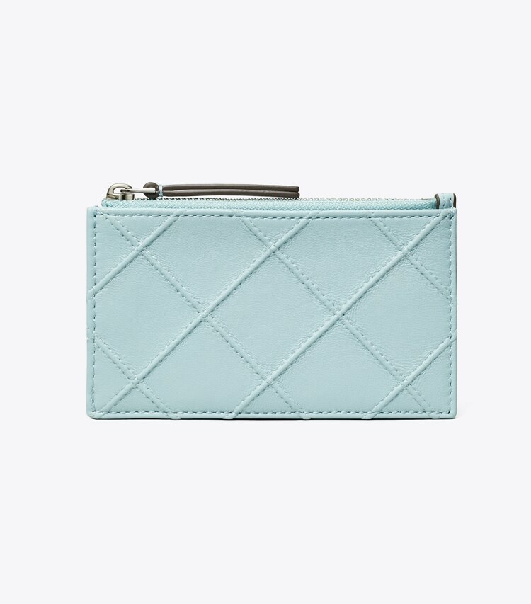 Tory Burch designer カードケース フレミング ソフト ジップカードケース in Geyser front