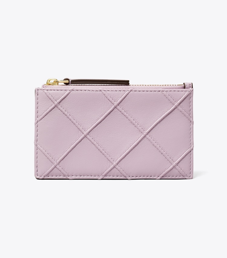 Tory Burch designer card cases Fleming Soft Zip Card Case in Pale Purple front