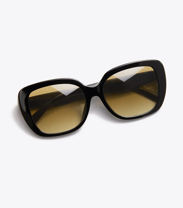 Tory Burch designer sunglasses & eyewear Fleming Sunglasses  in Black overhead