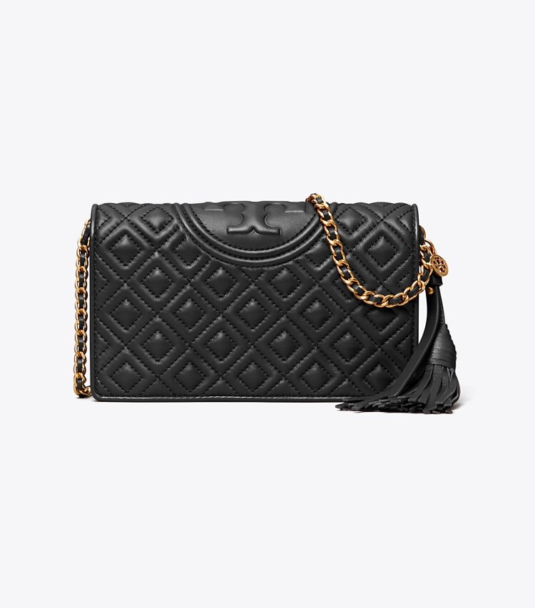 Tory Burch designer mini bags Fleming Wallet Crossbody in Black front