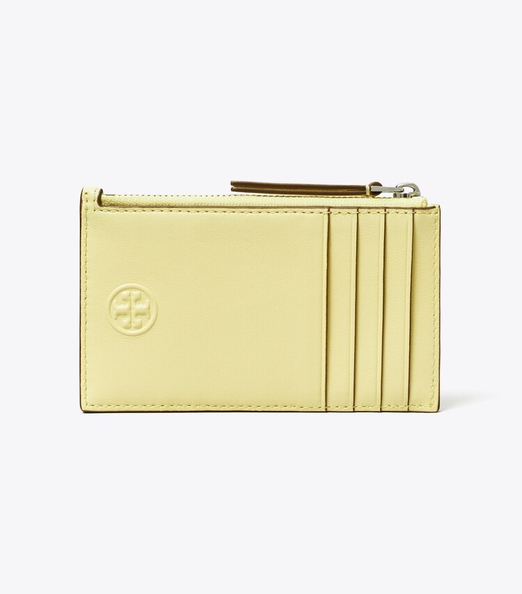 Tory Burch designer card cases Fleming Zip Card Case in Frozen Zest back