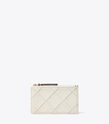 Tory Burch designer カードケース フレミング ソフト ジップカードケース in Light Cream front