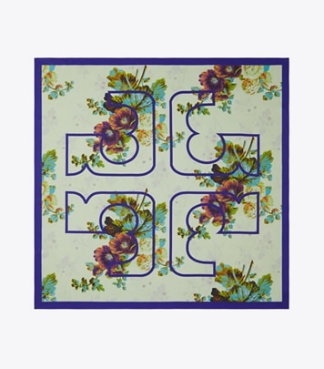 3-D T Monogram Double Sided Silk Square Scarf