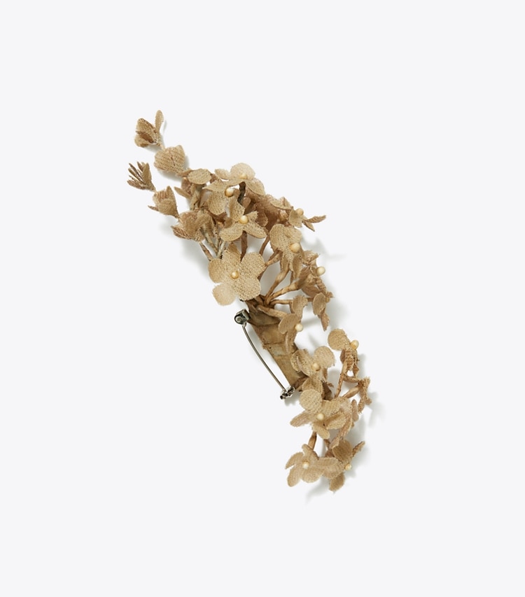 Tory Burch designer hair pins Floral Brooch in White detail
