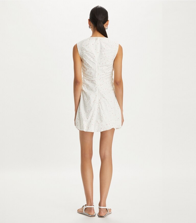 Tory Burch designer dresses Floral Cotton Poplin Dress in White Pigment Ditsy front