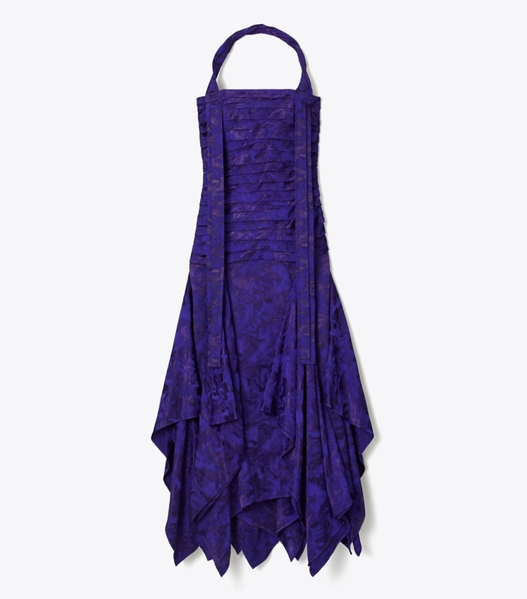 Floral Jacquard Halter Dress by Tory Burch