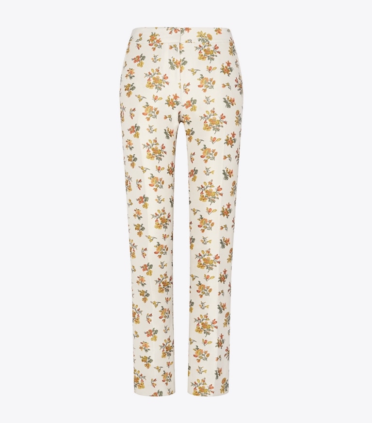 Tory Burch designer bottoms Floral Jacquard Trouser in Rose Floral Jacquard front