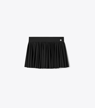 Tory Burch designer bottoms Flounce Jersey Tennis Skirt in Black front