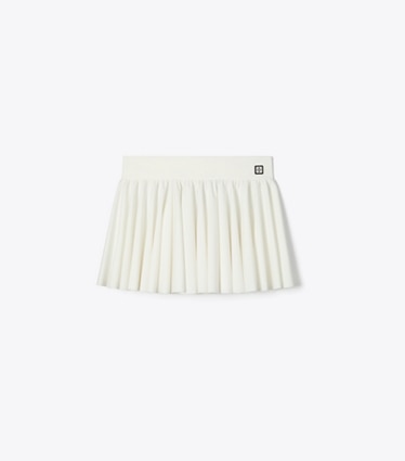 Tory Burch designer bottoms Flounce Jersey Tennis Skirt in Snow White front