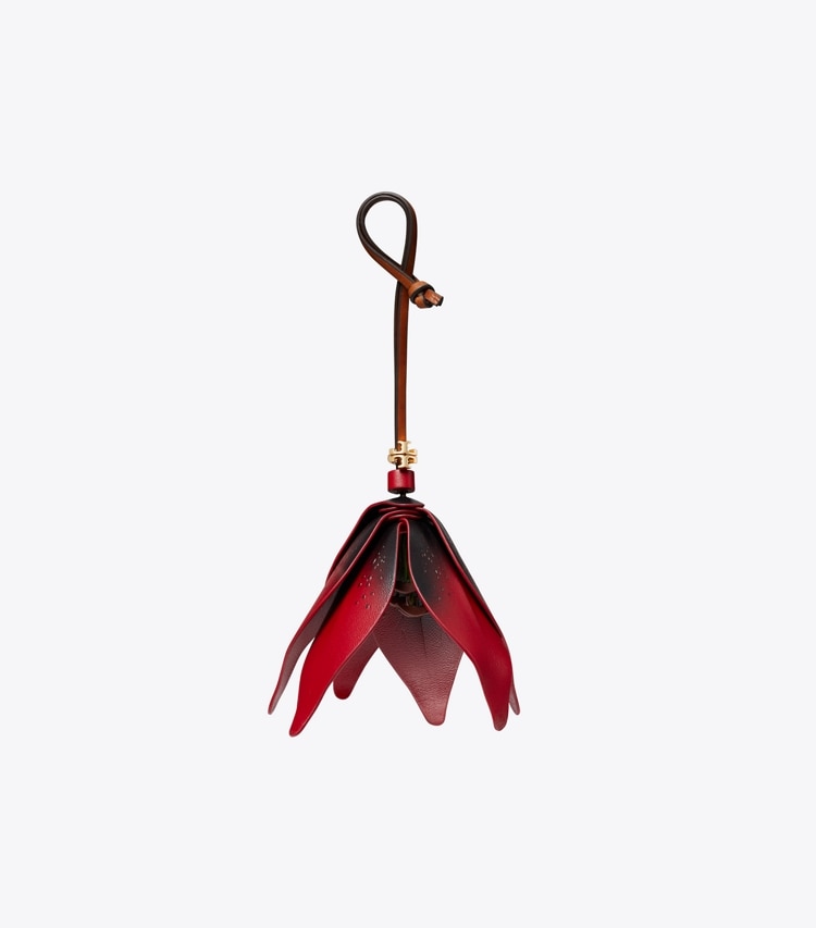 Tory Burch designer bag charms & key rings Flower Bag Charm in Red front