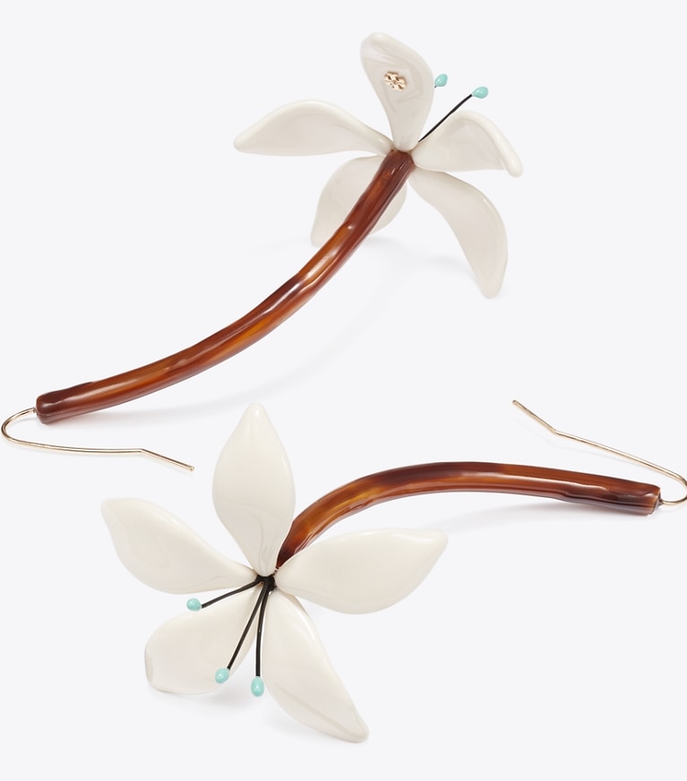 Tory Burch designer earrings Flower Earrings in Tortoise detail