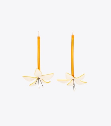Tory Burch designer earrings Flower Earrings in White front