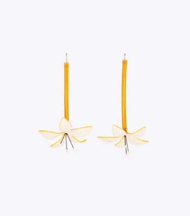 Tory Burch designer earrings Flower Earrings in White front