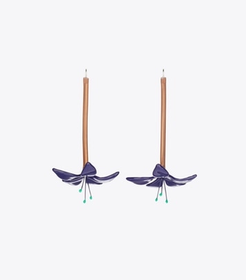 Tory Burch designer earrings Flower Earrings in Navy front