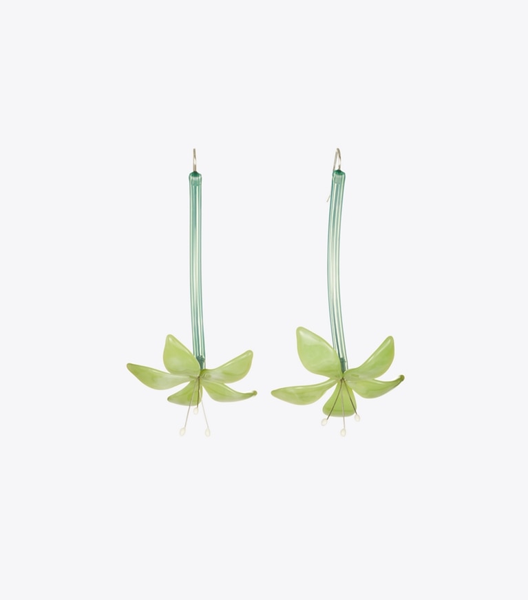 Tory Burch designer earrings Flower Earrings in Mint front