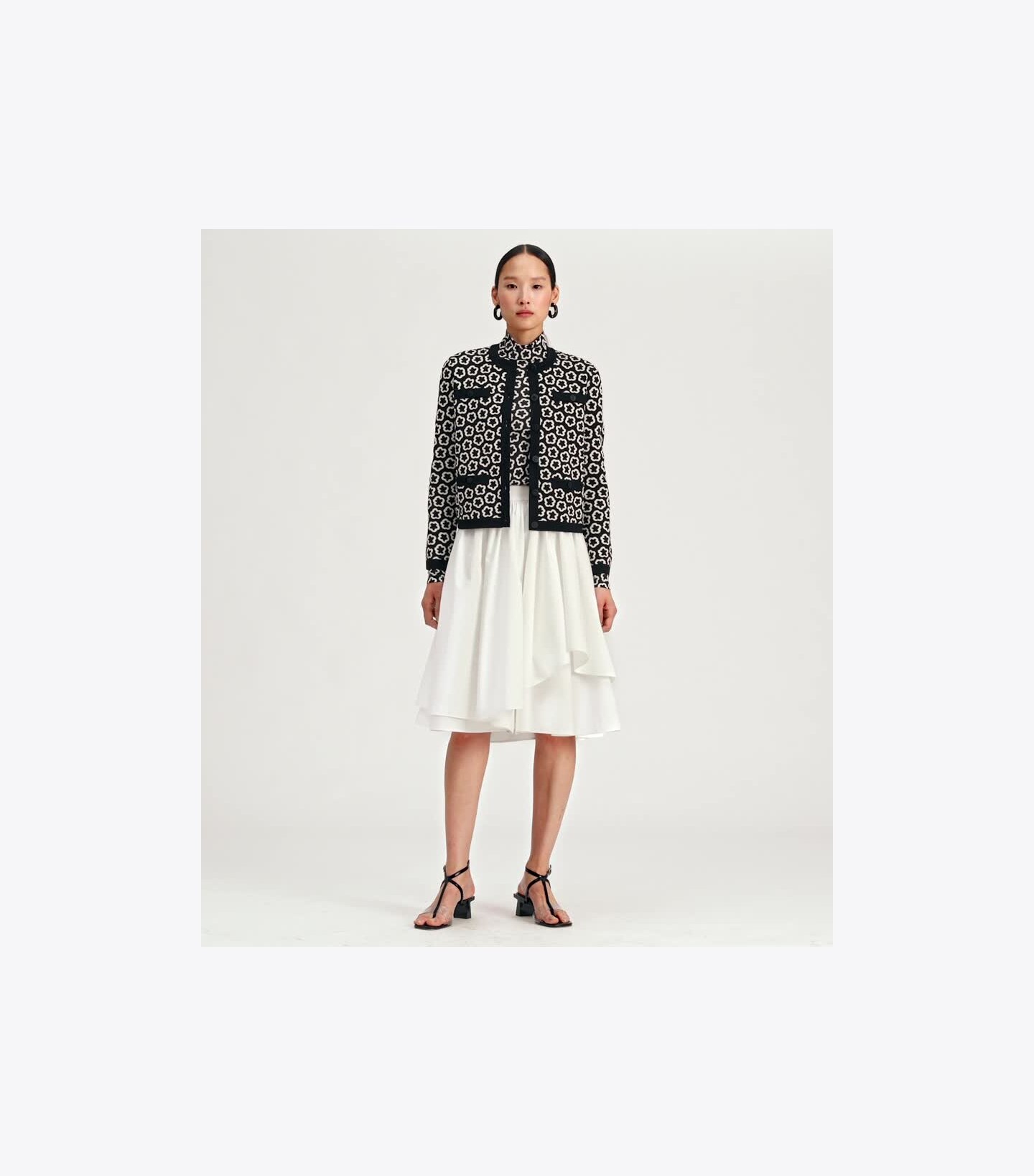 Flower Jacquard Kendra Cardigan