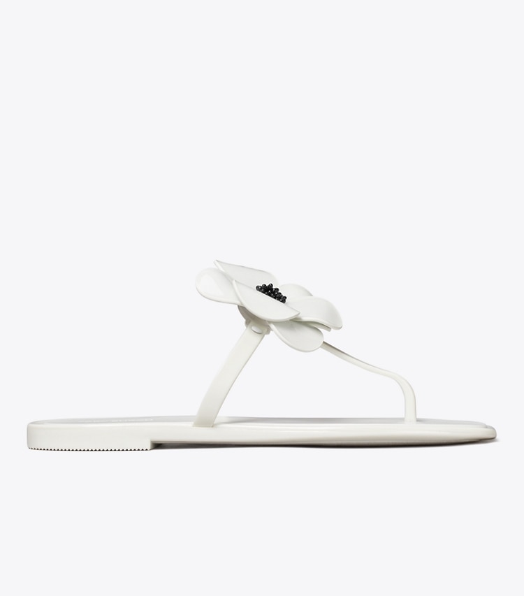 Tory Burch designer sandals Flower Jelly Sandal in OFF WHITE side