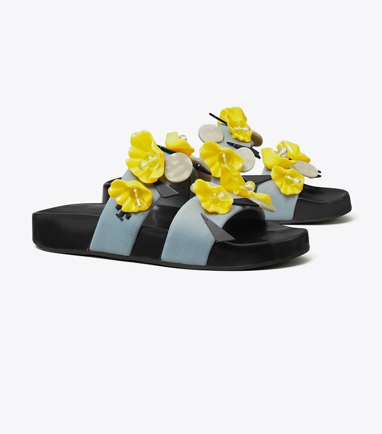 Flower Pool Slide Women s Designer Sandals Tory Burch