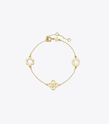 Tory Burch designer bracelets Forget Me Not Bracelet in Tory Gold front