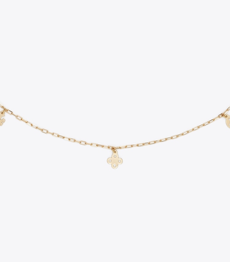 Tory Burch designer necklaces Forget Me Not Charm Necklace in Tory Gold detail