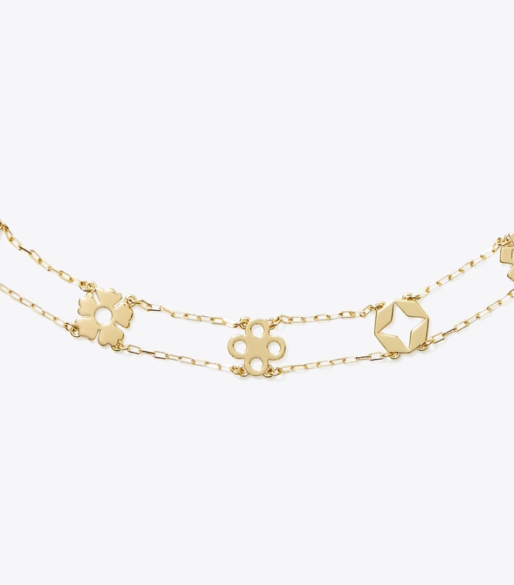 Tory Burch designer necklaces Forget Me Not Choker Necklace in Tory Gold detail