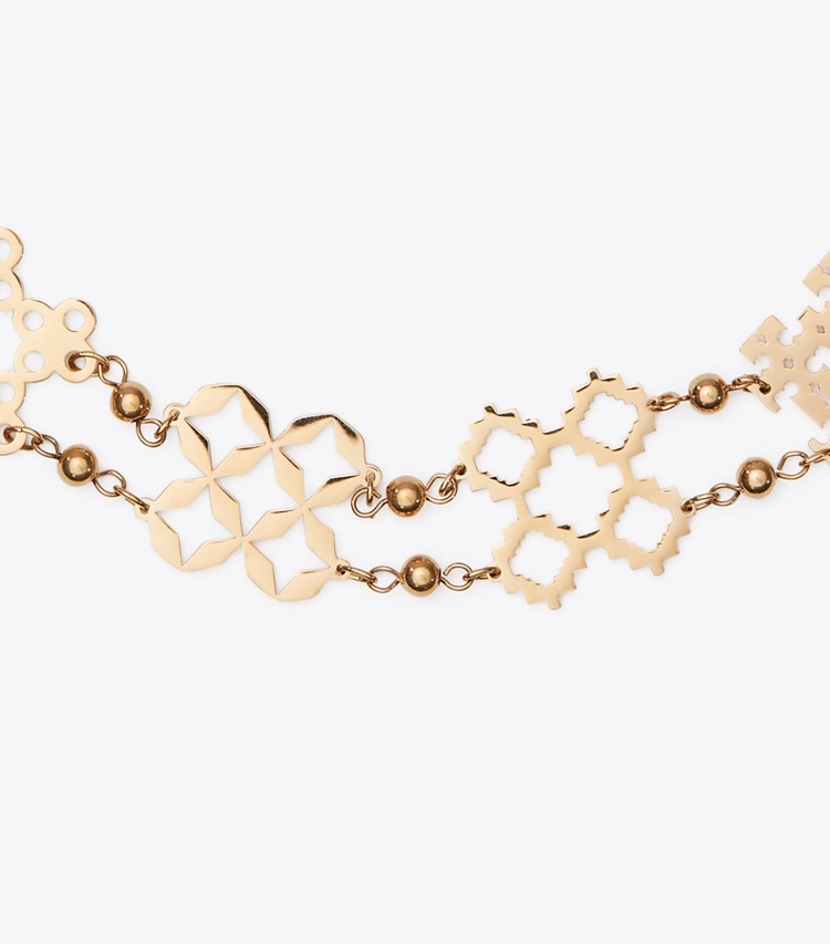 Tory Burch designer necklaces Forget Me Not Choker Necklace in Tory Gold detail