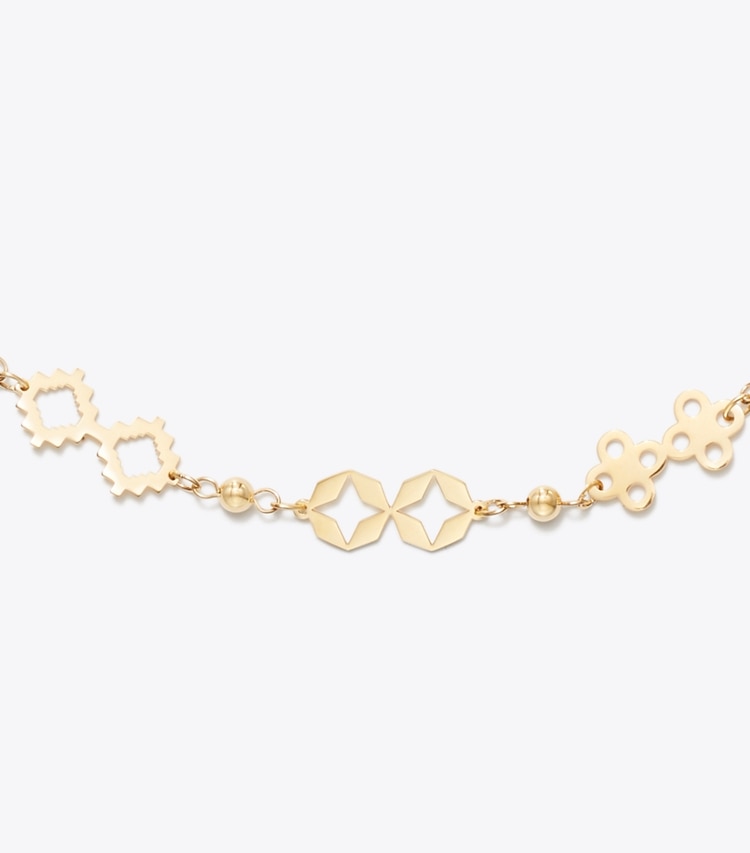 Tory Burch designer necklaces Forget Me Not Clover Necklace in Tory Gold detail