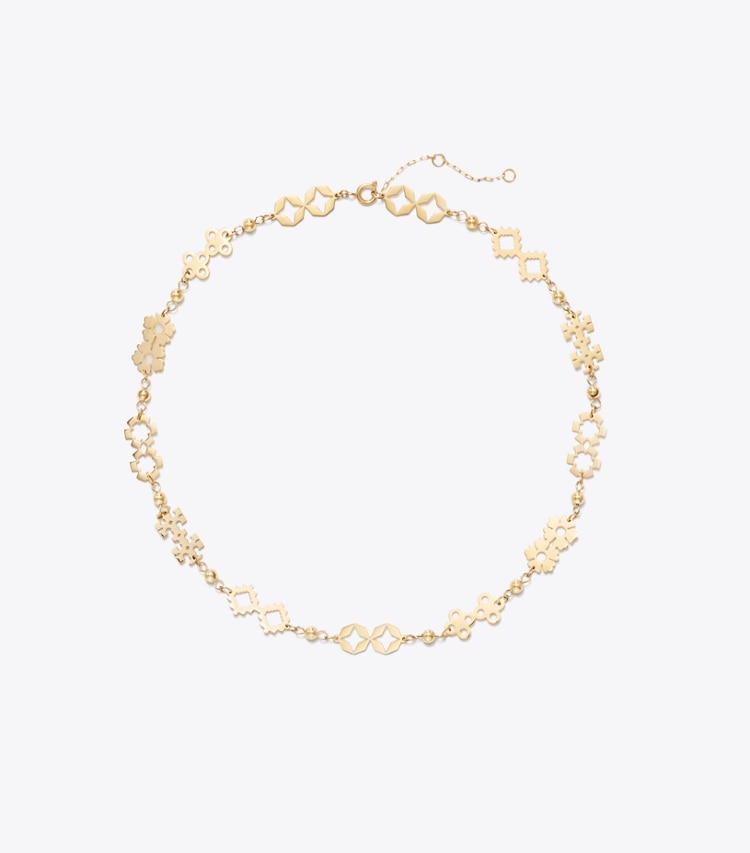 Tory Burch designer necklaces Forget Me Not Clover Necklace in Tory Gold front