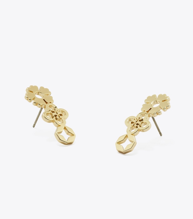 Tory Burch designer earrings Forget Me Not Cluster Stud Earrings in Tory Gold detail