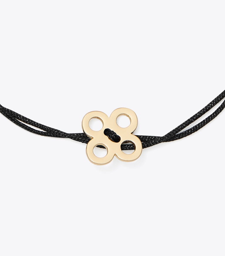 Tory Burch designer bracelets Forget Me Not Cord Bracelet in Black detail