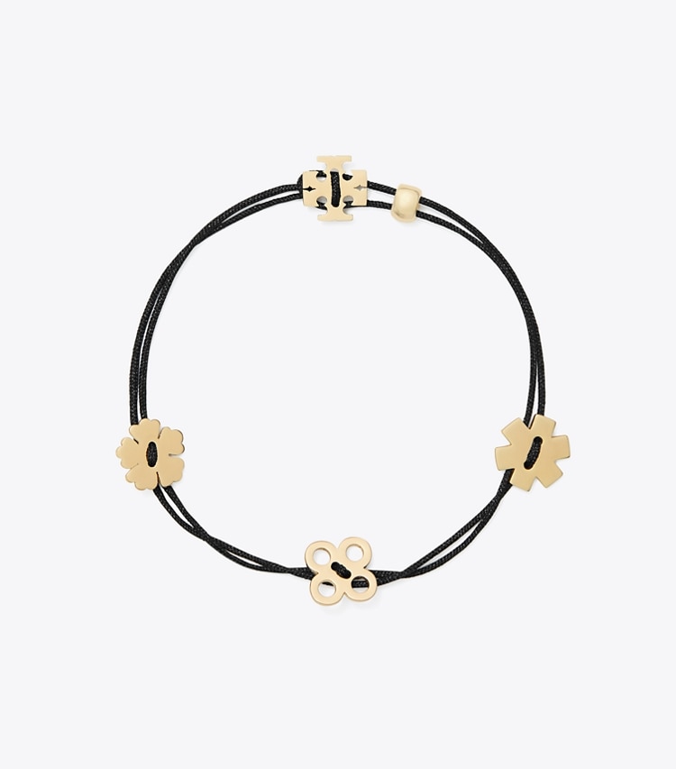 Tory Burch designer bracelets Forget Me Not Cord Bracelet in Black front