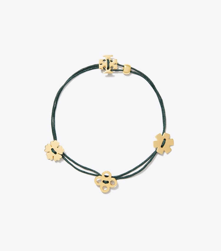 Tory Burch designer bracelets Forget Me Not Cord Bracelet in Dark Kale front