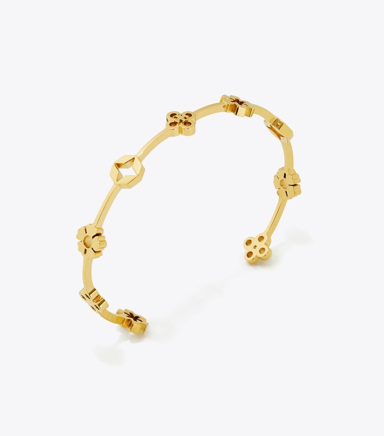 Tory Burch designer bracelets Forget Me Not Cuff in Tory Gold front