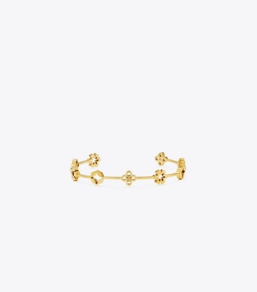 Tory Burch designer bracelets Forget Me Not Cuff in Tory Gold front