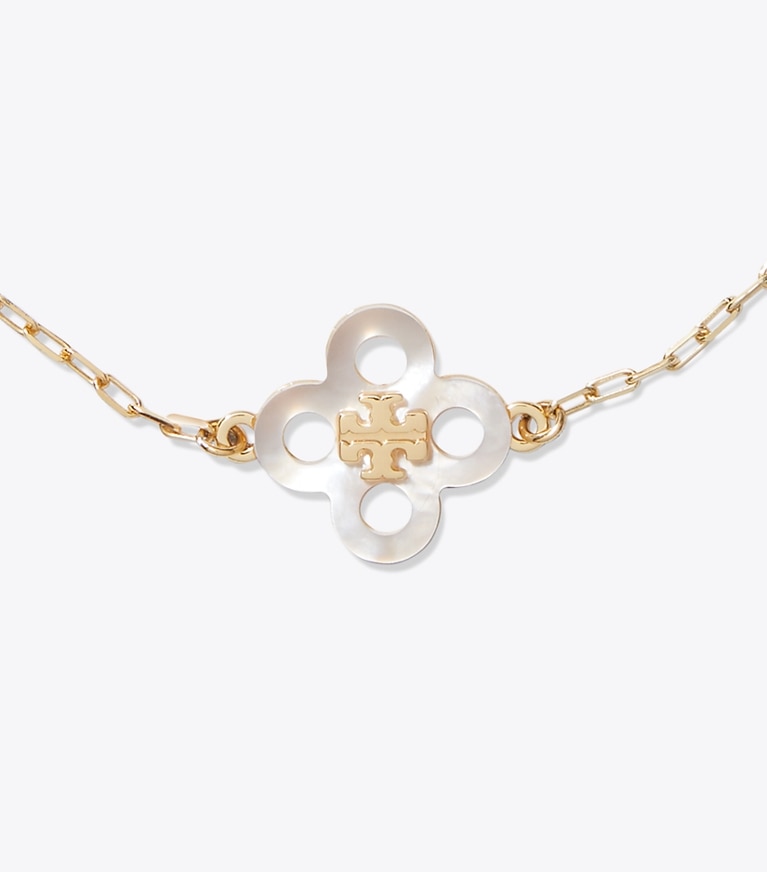 Tory Burch designer bracelets Forget Me Not Delicate Pavé Bracelet in Tory Gold / Multi detail