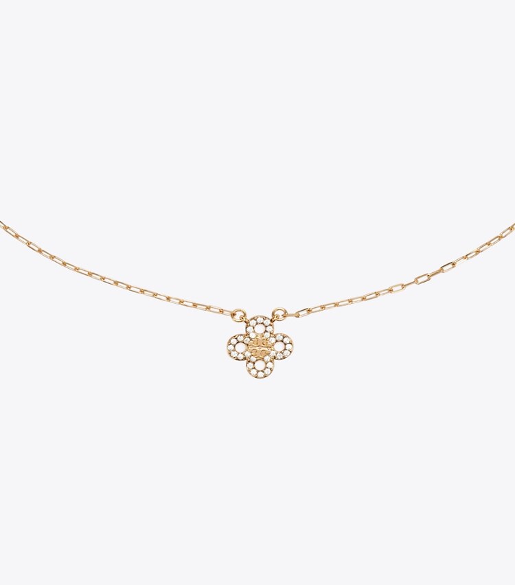 Tory Burch designer halsketten Forget Me Not Halskette mit Pavé-Anhänger in Tory Gold / Crystal detail