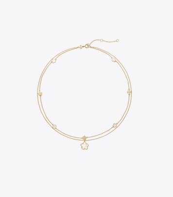 キラ エナメル フラワー ペンダント ネックレス: レディース