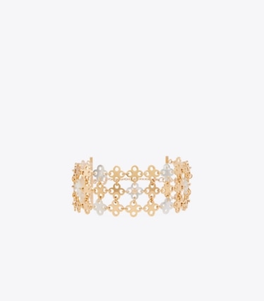 Tory Burch designer bracelets Forget Me Not Multi-Strand Bracelet in Tory Gold front