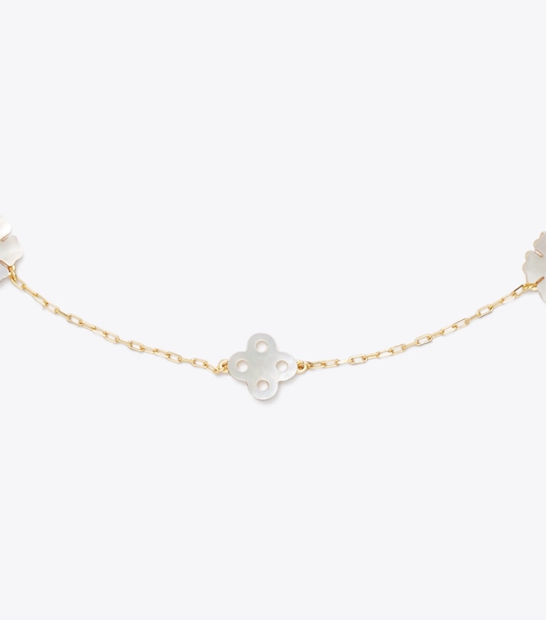 Tory Burch designer necklaces Forget Me Not Necklace in Tory Gold / Mother of Pearl detail
